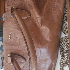 Brown leather Ralph Lauren purse.